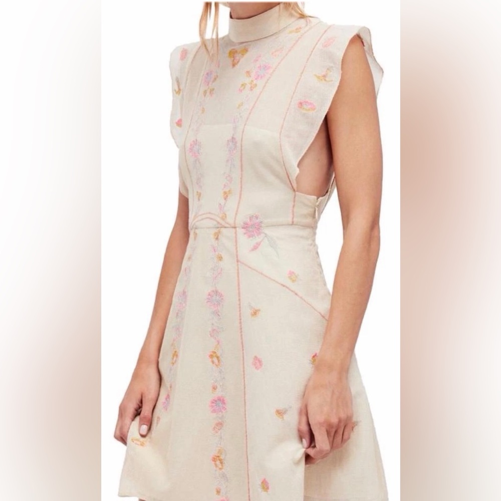New Free People Riviera Embroidered Mesh Mini Dress - Picture 4 of 9